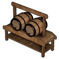 Wooden Barrel Shelf building icon