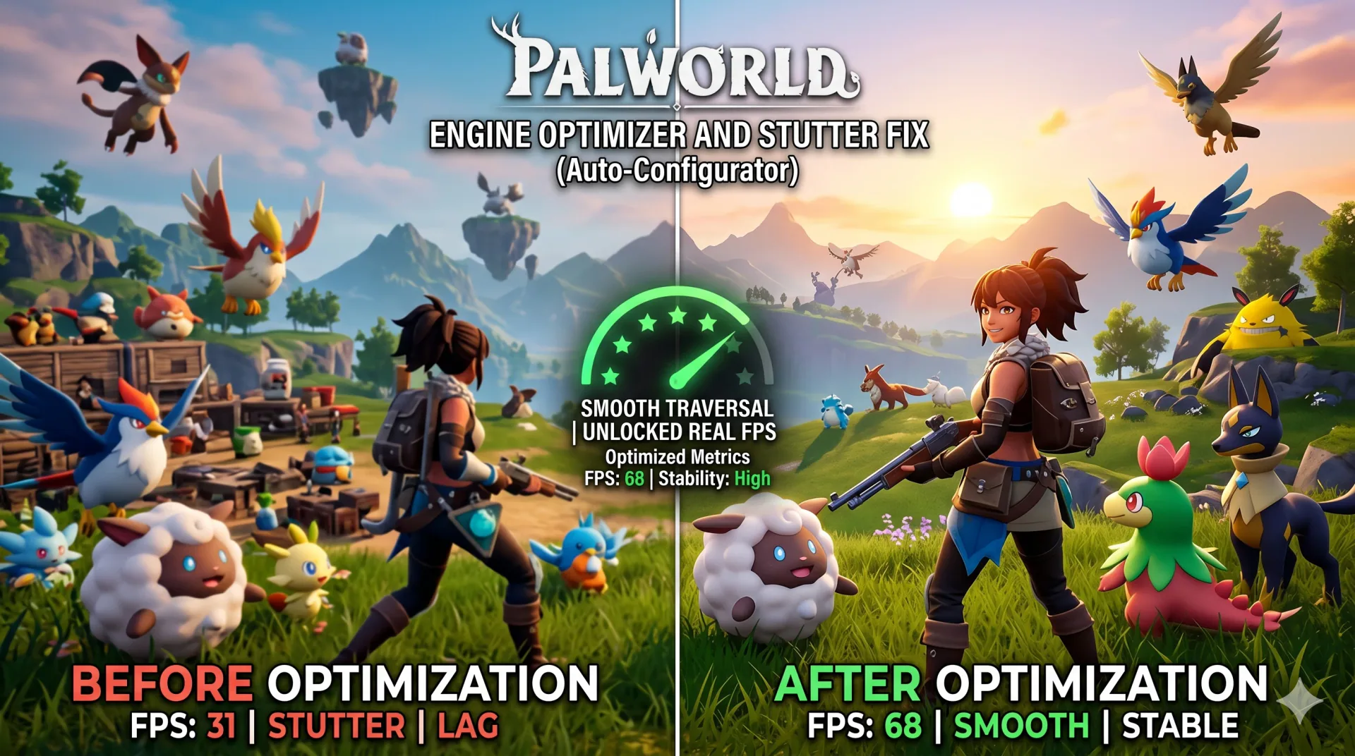 Palworld Engine Optimized and Stutter Fix Config (1.0 Ready) — creator image by kirbbz