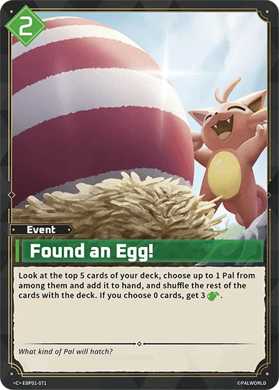 Found an Egg! card